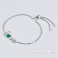 Neueste exquisite Geschenk Emerald Diamond 925 Silber Armband